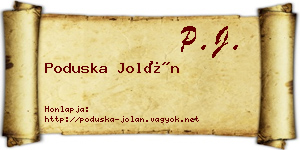 Poduska Jolán névjegykártya